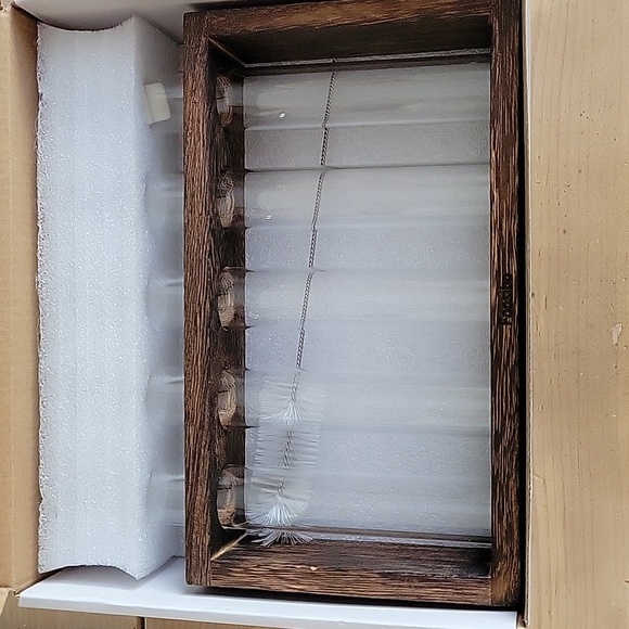 Foosibo Glass & Wood Propogation Station Plant Terrarium- New - Picture 3 of 7